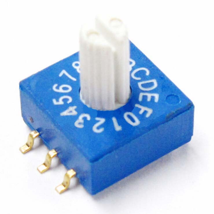 3:3 Through-hole Rotary / SMD DIP Switch - 16 Position Shaft Type